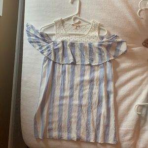 Blue and white dress